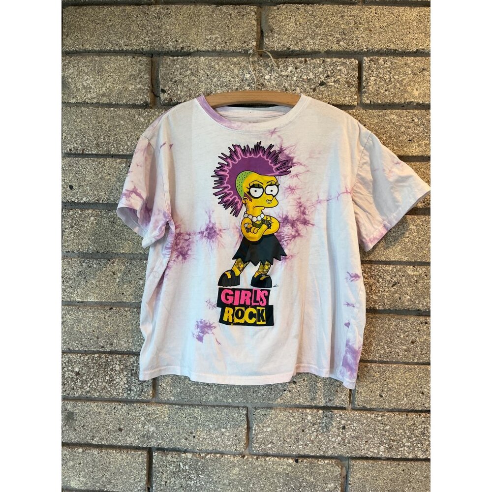 The Simpsons Girls Rock Tie-Dye Graphic T-Shirt M